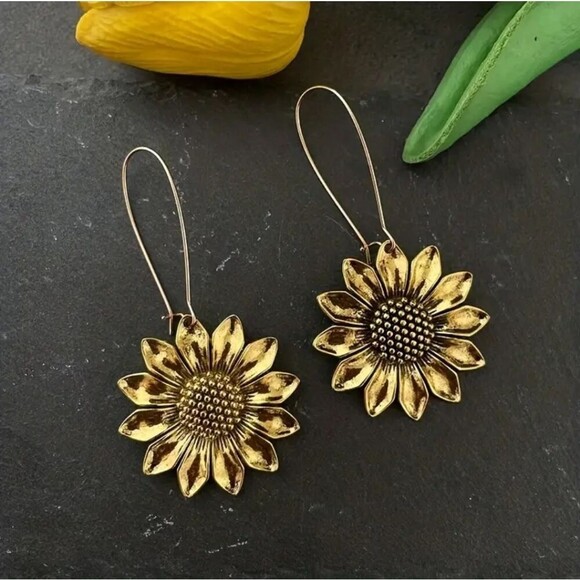 Sunflower drop gold earnings - Picture 1 of 6